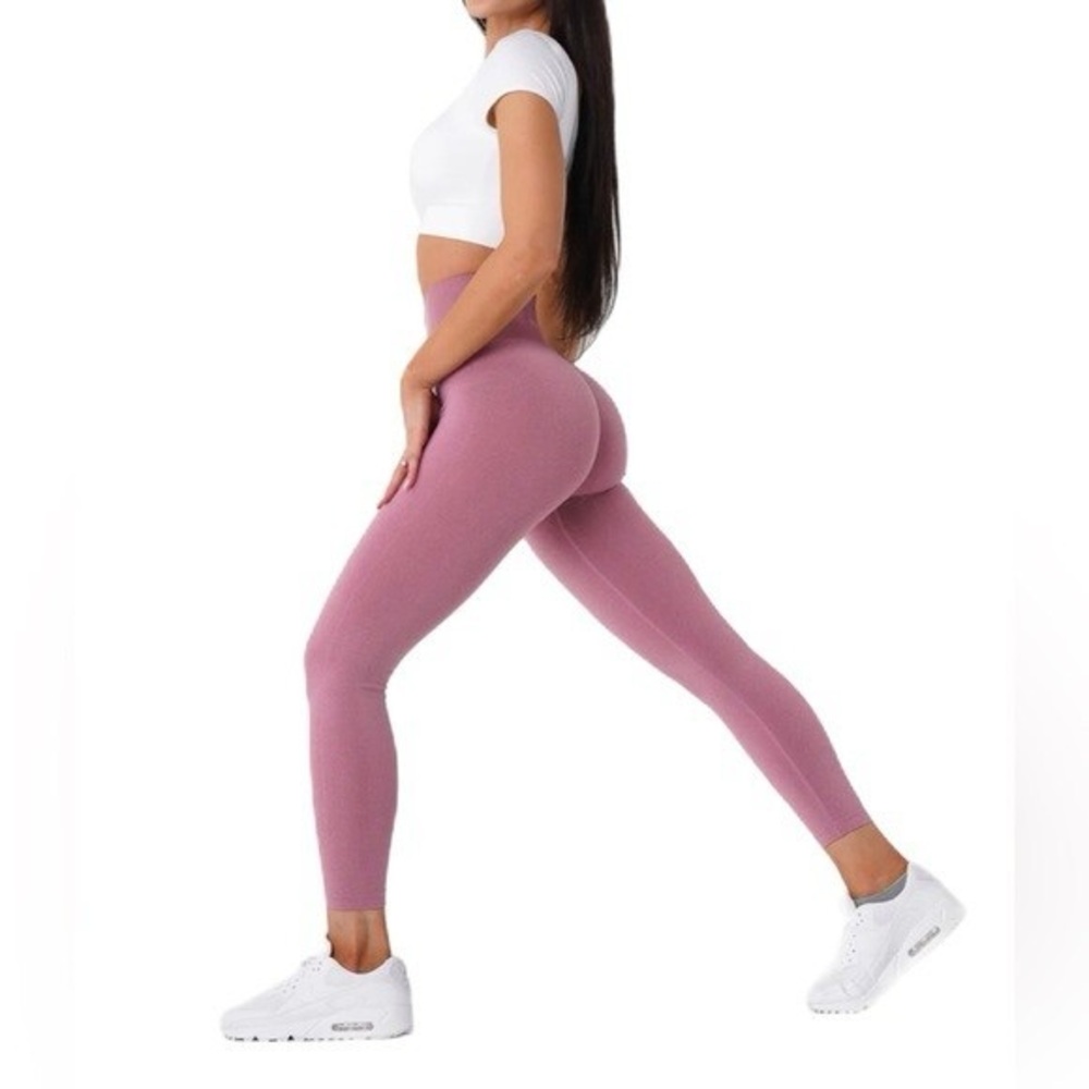 NVGTN Pink Sculpting Leggings High Waist Stretchy NWOT